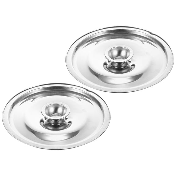 GETAJGHSD 2-Pack Stainless Steel Spice Jar Replacement Lids, Round 18cm Diameter, Cooking Pot Covers for Kitchen Convenience