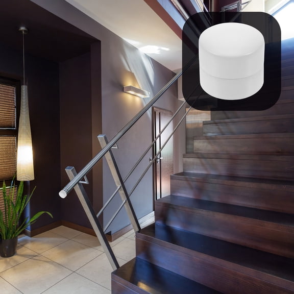 GETAJGHSD Handrail End Caps, Stainless Steel, White, Home Use, Versatile, Easy Installation, 2Pcs