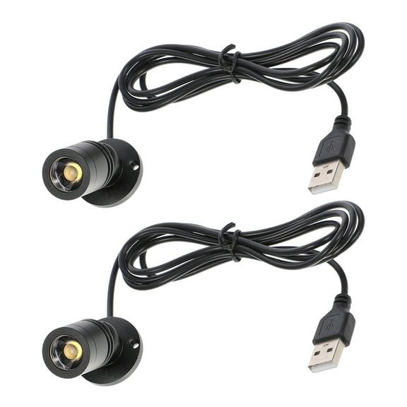 GETAJGHSD 2Pcs Black USB LED Cabinet Spotlight for Home with Adjustable Angle and Easy Installation