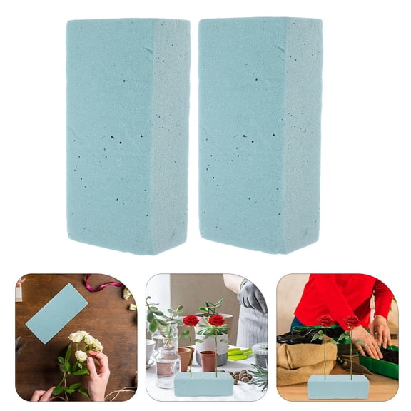 GETAJGHSD 2-Pack Light Green Wet Foam Bricks for and Artificial Flower Arrangements, Floral Decoration Supplies