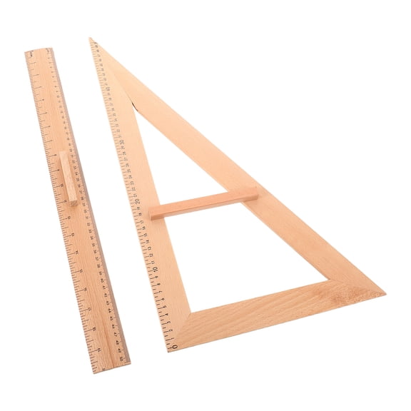 GETAJGHSD 2Pcs Wooden Carpenter re Ruler with Clear Markings for Teaching and Crafting