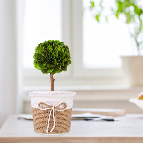 GETAJGHSD 2Pcs Woven Flower Pot Paper String Multi Round Storage Container for Friends