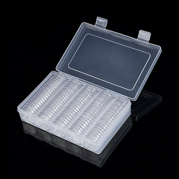GETAJGHSD Coin Capsule Holder Coin Cases Hightransparent Plastic 2 Sets