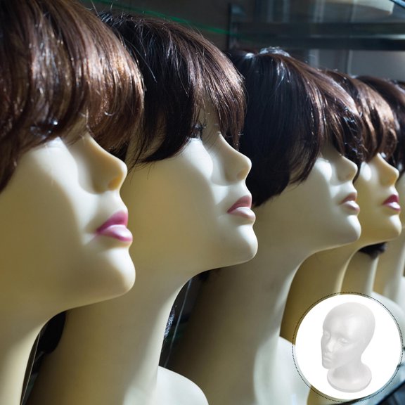 GETAJGHSD 2pcs Foam Scalp Model for Wigs Female Mannequin Head Hair Extension Use