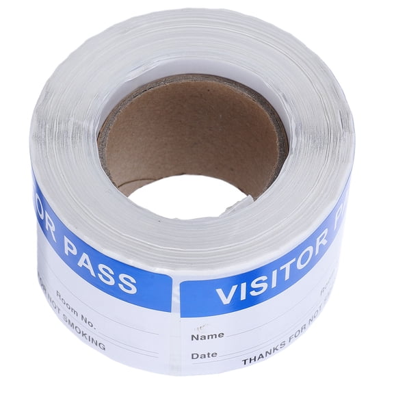 GETAJGHSD 300Pcs Blue Self Stick Visitor Pass Labels with Strong Adhesive for Office Entry Management
