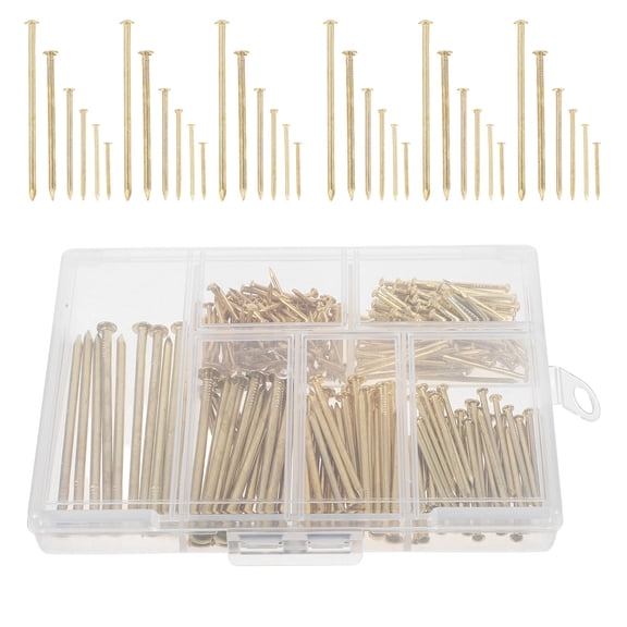 GETAJGHSD 300Pcs Golden Picture Hook Pins Iron Nails for Artwork Hanging on Drywall and Wooden Walls