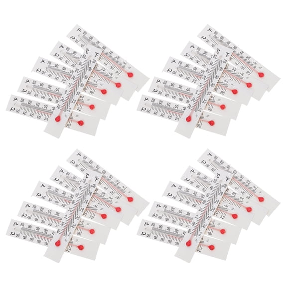 GETAJGHSD 30Pcs Glass Tube Thermometer Dual Scale Indoor Outdoor Paper Card Temperature Gauge