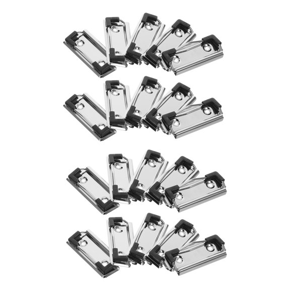GETAJGHSD 30Pcs Mountable Heavy Duty Plated Silver Metal Clips for Clipboard and Paper Management