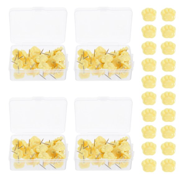 GETAJGHSD 30Pcs Yellow Claw Shaped Paw Push Pins Decorative Bulletin Board Pins for Office Use