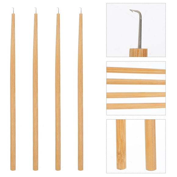 GETAJGHSD 3Pack Hair Extension Crochet Needle for Barbers Hair Extensions Tools Wood