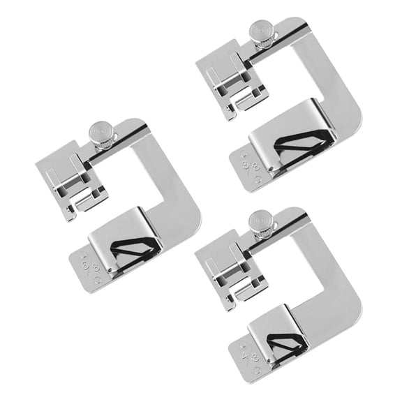GETAJGHSD 3Pcs Sewing Machine Presser Foot Metal Roll Hemming Tool Suitable for Lightweight Fabrics