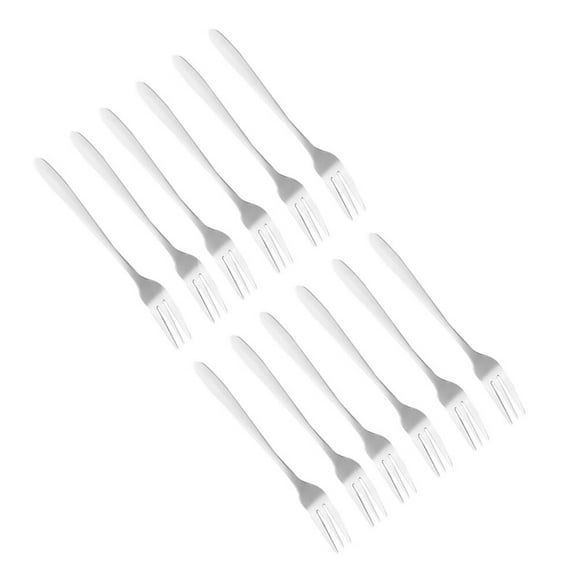 GETAJGHSD 12Pcs Three Tine Forks Stainless Steel Fruit Dessert Fork Outdoor Picnic