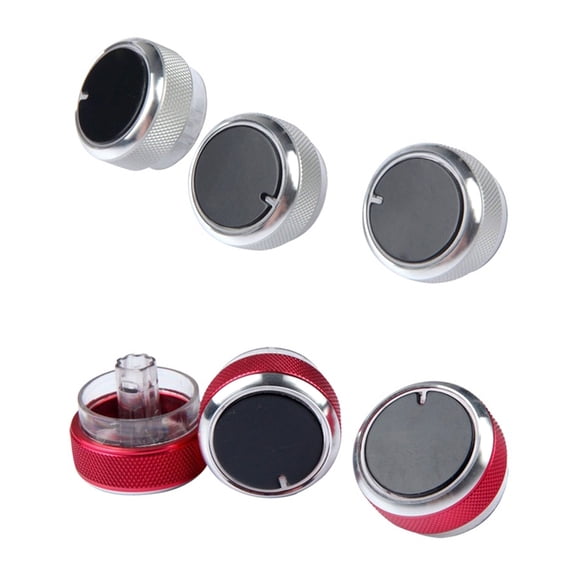 GETAJGHSD 3Pcs Air Conditioning Control Knob for Car Black with Illuminated Dash Ring Easy Installation