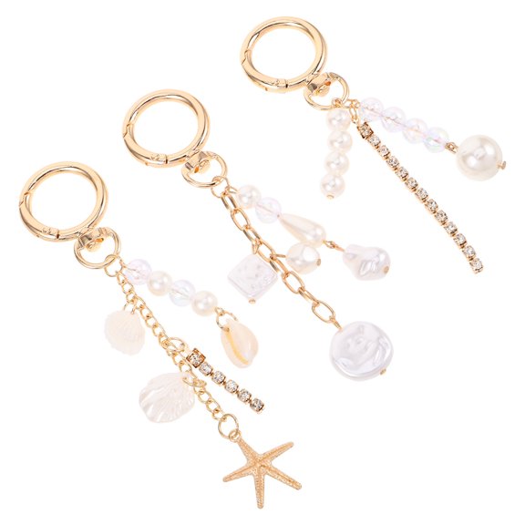 GETAJGHSD 3Pcs Phone Chain Strap with Stylish Sea Shell Charm for Mobile Phone Decoration