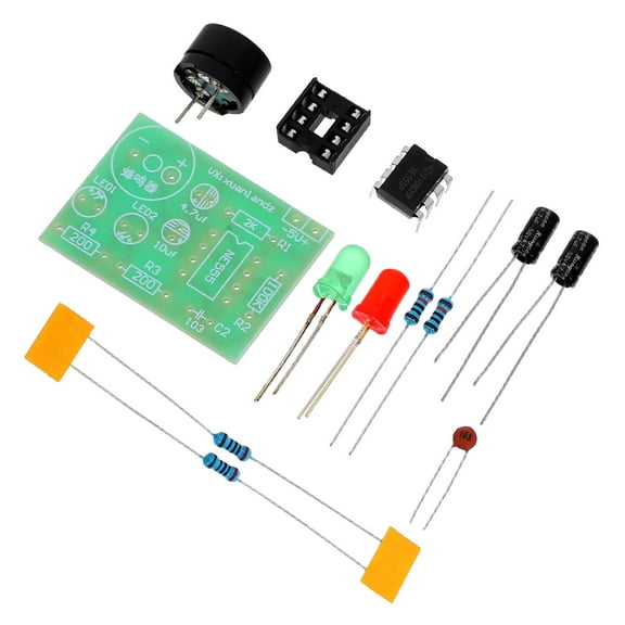 GETAJGHSD Dual Flash LED Parts Practical Learning Kit Epoxy Resin Electronics Enthusiasts 3Pcs