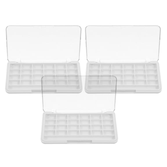 GETAJGHSD 3Pcs Empty Eyeshadow Palette Box Plastic Transparent Makeup Case with 24 Grid Compartments