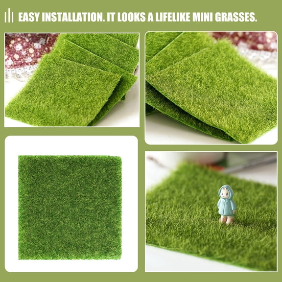 GETAJGHSD 3Pcs Fake Turf Adorn Green Plastic Simulation Prop Garden Decoration