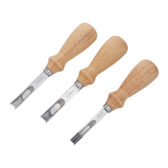GETAJGHSD 3Pcs Leathercraft Edge Beveler Tool Set Stainless Steel Wide Chisel for Leatherworking
