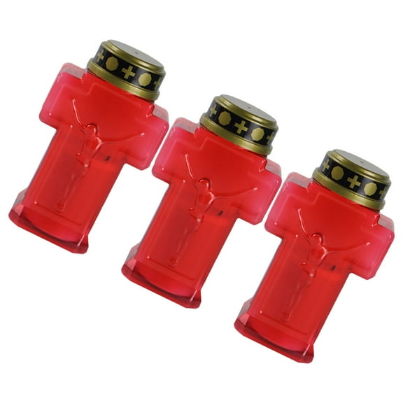 GETAJGHSD 3Pcs Weather Resistant Flameless Candle Lights for Cemetery and Memorial Garden