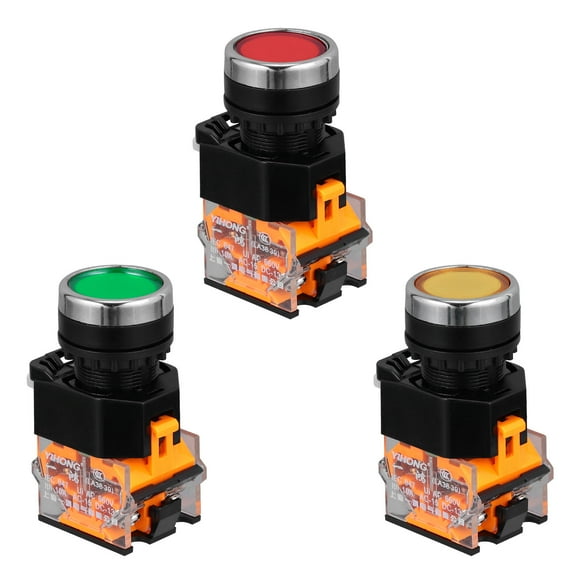 GETAJGHSD 3-Pack Red Momentary Push Button , Round Hole Design for Easy Installation and Replacement
