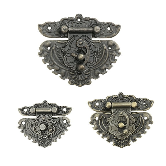 GETAJGHSD 3Pcs Small Box Latches in Golden Color for Wooden Boxes 8.6x7.6in
