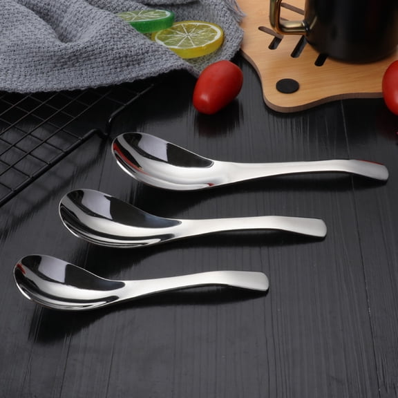 GETAJGHSD 3-Piece Stainless Steel Spoons Set, Medium Size 11.8x1.6x0.1 Inch, Flatware for Daily Meals and Travel