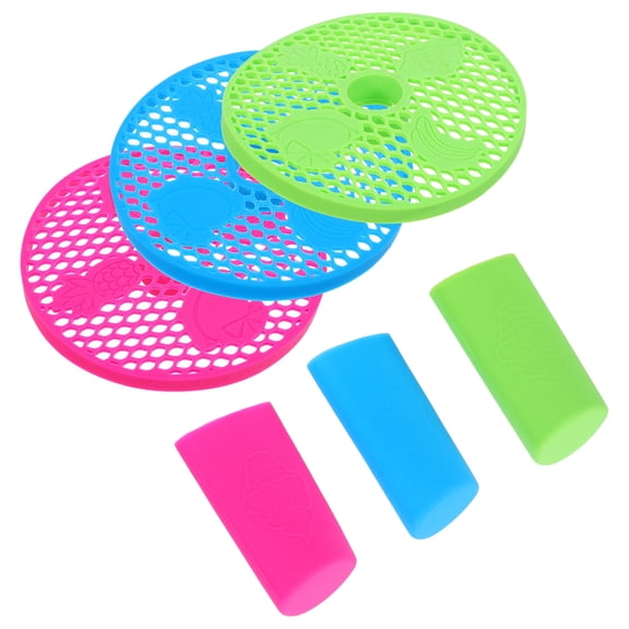 GETAJGHSD 3Sets Silicone Slushie Drip Tray and Handle Cover with Antislip Grip for Ice Cream Machine