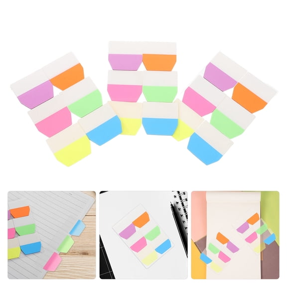 GETAJGHSD 3Sets Colored Adhesive Page Markers Writable Sticky Tabs for Notebooks Binder Files and Annotation Supplies
