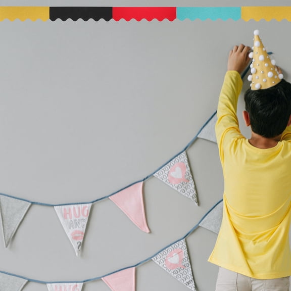 GETAJGHSD 40Pcs Removable Wave Style Decorative Bulletin Board Border Paper