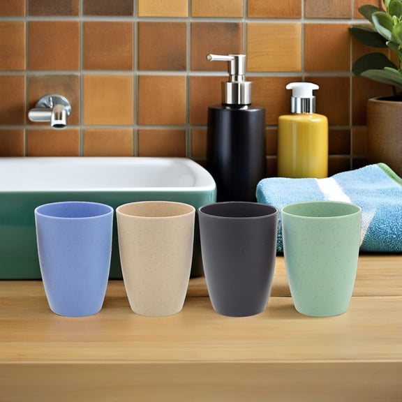 GETAJGHSD 4Pcs Assorted Color Bathroom Mouthwash Cups Reusable Plastic Rinse Cups for Home