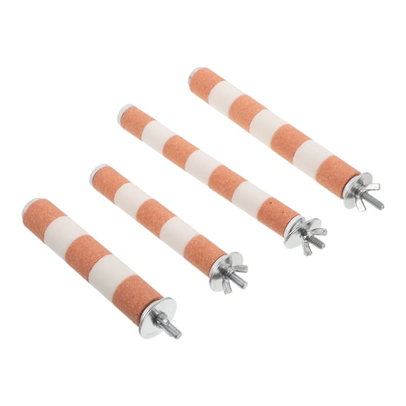 GETAJGHSD 4Pcs Bird Cage Standing Perch Rod with Climbing Support and Beak Sharpening Feature