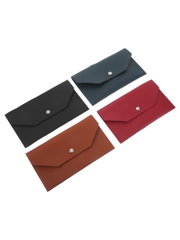 4Pcs Compact PU Envelope Style Cash Wallet for Budget and Travel Use