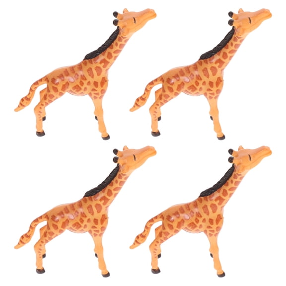 GETAJGHSD Cute Resin Giraffe Figurines Orange for Home Decor and Micro Landscapes 4Pcs