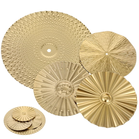 GETAJGHSD 4-Piece Golden Irregular Circle Metal Wall Hanging Decor for Home, Modern Decorative Art