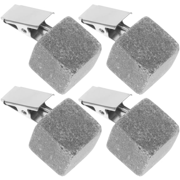 GETAJGHSD 4-Pack Grey Stone Tablecloth Weights, Rectangular Outdoor Table Clips for Patio, Picnic, and Party Decorations