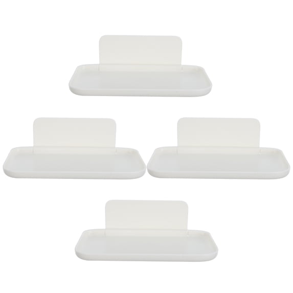 GETAJGHSD White Plastic Foldable Wall Mounted Storage Rack No-Drill Installation 4Pcs