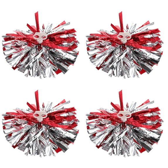 GETAJGHSD 4Pcs Red Cheerleading Pom Poms Portable Lightweight Performance Props for Sports Events