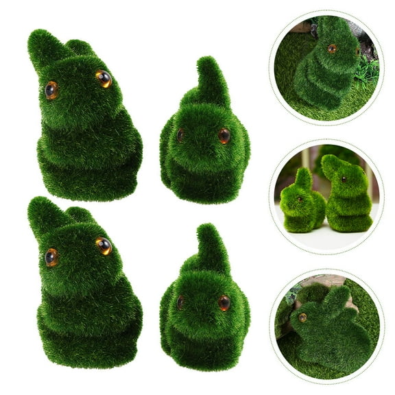 GETAJGHSD 4-Pack Mini Bunny Figurines Sitting Decorations for Spring Seasonal Indoor Outdoor Decor