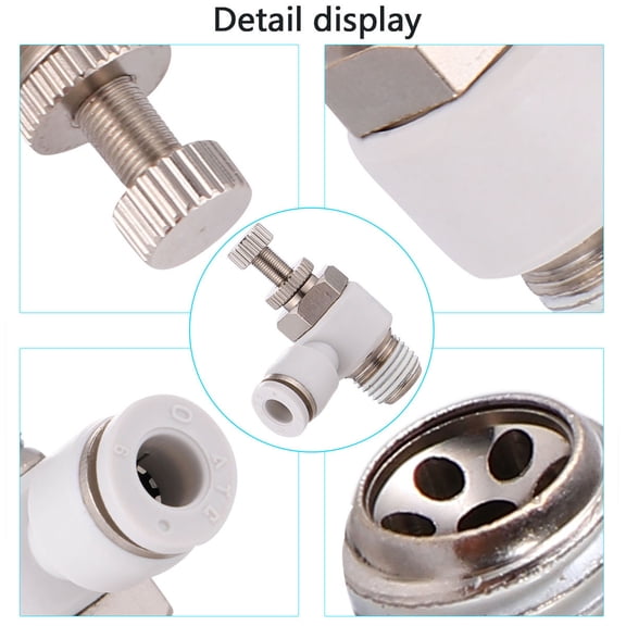 GETAJGHSD 4Pcs Pneumatic Air Flow Control Valve Silver Manual Throttle for Mechanical Pressure Adjustment