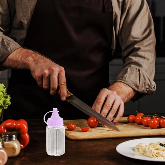 GETAJGHSD 4Pcs Kitchen Condiment Bottles Easy Squeeze Sauce Dispensers