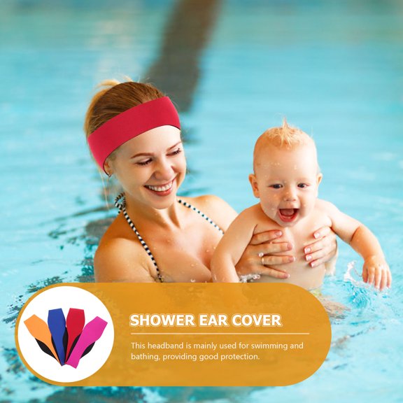 GETAJGHSD 4Pcs Shower Ear Covers Swim Headband with Sticky Adjustable Comfortable Fit