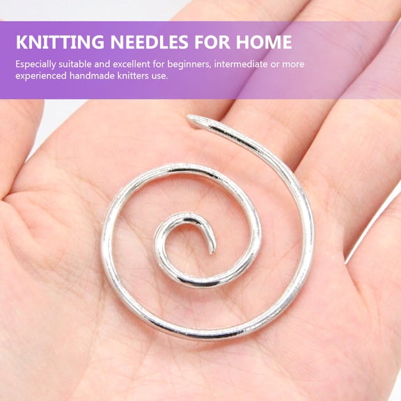 GETAJGHSD 4Pcs Silver Alloy Spiral Cable Knitting Needles Hand Tools for Home Sweater and Scarf Projects