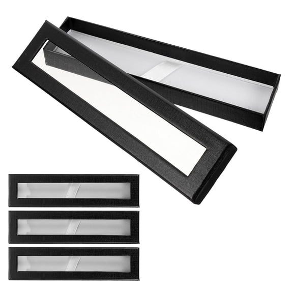 GETAJGHSD 4Pcs Single Pen Box Paper Case with Transparent Window for Storage
