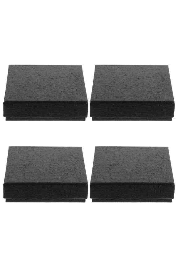 4Pcs Single Pocket Watch Storage Box Black Cardboard Organizer with Removable Cushion