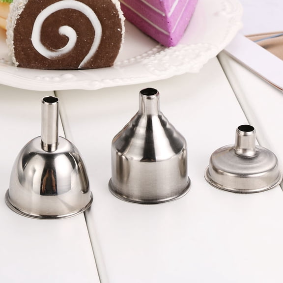 GETAJGHSD 4-Pack Stainless Steel Funnels for Oil and Wine Transfer, Liquid Pouring Tools for Kitchen and Bar Use