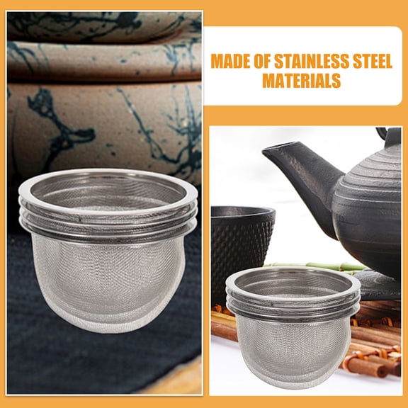 GETAJGHSD 4-Pack Stainless Steel Mesh Tea Strainers for Teapot Accessories, Cylindrical Design, and Reusable