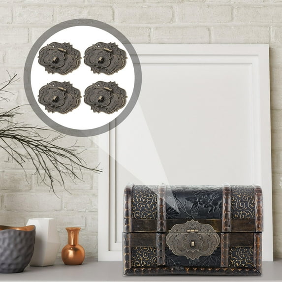 GETAJGHSD 4pcs Vintage Hasp Lock For Boxes Durable Latch For Jewelry Present And Wine Boxes Antique Buckle For Cabinets