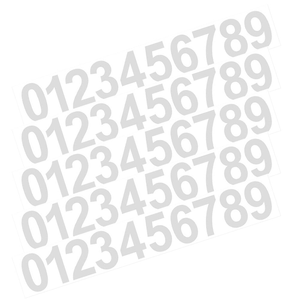 GETAJGHSD White PET Waterproof Number Stickers for Doorplates 5 Sheets ...