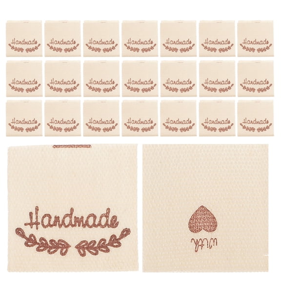 GETAJGHSD 50Pcs Soft Cotton Handmade Sewing Labels Washable Tags for Garments and Bags