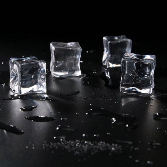 GETAJGHSD 50Pcs Clear Acrylic Ice Cubes Reusable Fake Ice Cubes for Photography and Home Decoration